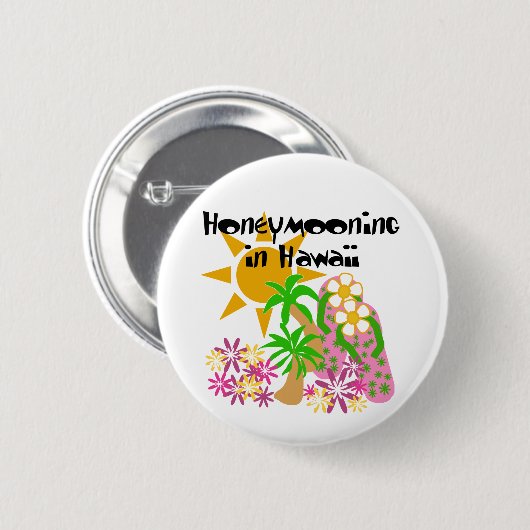 Honeymooning in Hawaii Button (Vorne & Hinten)