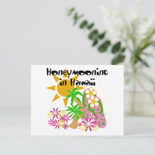 Honeymooning in Hawaii Postkarte (Stehend Vorderseite)