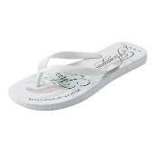 Honeymooning MRS. Watercolor Eukalyptus-Blätter Badesandalen (Schrägansicht)