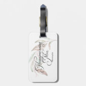 Honeymooning MRS. Watercolor Eukalyptus-Blätter Gepäckanhänger (Rückseite vertikal)
