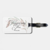 Honeymooning MRS. Watercolor Eukalyptus-Blätter Gepäckanhänger (Rückseite horizontal)