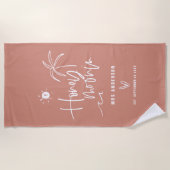 Honeymooning Palme-Hochzeitsgeschenk Strandtuch (Vorderseite)