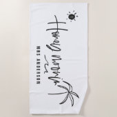 Honeymooning Palme-Hochzeitsgeschenk Strandtuch (Vorderseite)