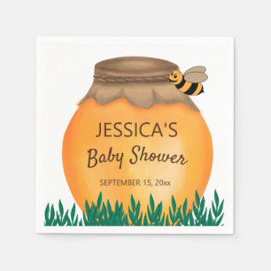 Honeypot Hummel Baby-Shower Weiß Serviette