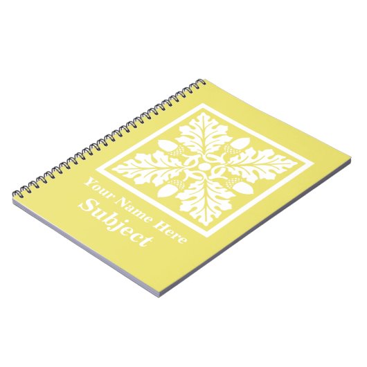 Honeysuckle Acorn und Leaf Tile Design Notizblock (Linke Seite)