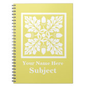 Honeysuckle Acorn und Leaf Tile Design Notizblock (Vorderseite)