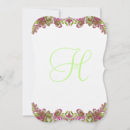 Honeysuckle Apple Green Paisley Wedding Einladung