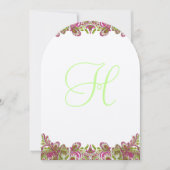 Honeysuckle Apple Green Paisley Wedding Einladung (Vorderseite)