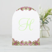 Honeysuckle Apple Green Paisley Wedding Einladung (Stehend Vorderseite)