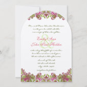 Honeysuckle Apple Green Paisley Wedding Einladung (Rückseite)