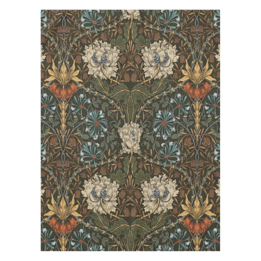 Honeysuckle Art Nouveau Floral Pattern Morris Tischdecke (Vorderseite)