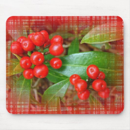 Honeysuckle Berries auf Baumwolltuch Mousepad (Vorne)