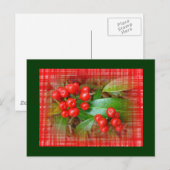 Honeysuckle Berries auf Baumwolltuch Postkarte (Vorne/Hinten)