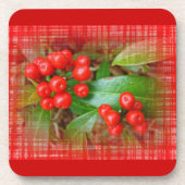 Honeysuckle Berries auf Baumwolltuch Untersetzer (Vorderseite)