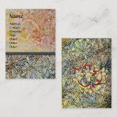 HONEYSUCKLE BLUME Art Nouveau Floral Gelb Visitenkarte (Vorne/Hinten)