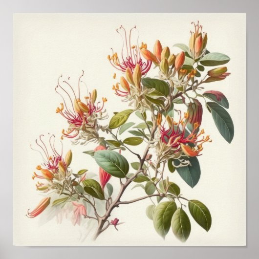 Honeysuckle Blume Art Print Poster (Vorne)