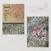 HONEYSUCKLE BLUME,BLÄTTER Jugendstil-Flora Visitenkarte (Vorne/Hinten)