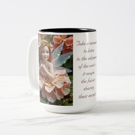 Honeysuckle Blume Fairy Zweifarbige Tasse (Vorderseite Links)