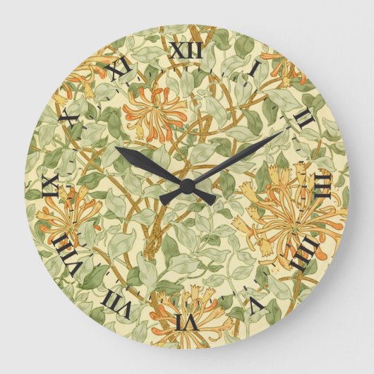 Honeysuckle Blume Pattern William Morris Große Wanduhr (Vorderseite)