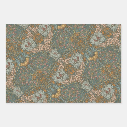 Honeysuckle Delight William Morris Larkspur Geschenkpapier Set (Vorderseite 3)