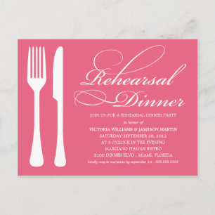 HONEYSUCKLE FLATWARE PROBE DINNER INVITE EINLADUNGSPOSTKARTE
