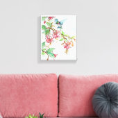 Honeysuckle Hummingbird Stretched Canvas Print Leinwanddruck (Insitu (Wohnzimmer))
