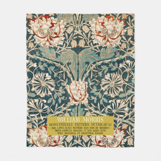 Honeysuckle Pattern - Design von William Morris Fleecedecke (Vorderseite)