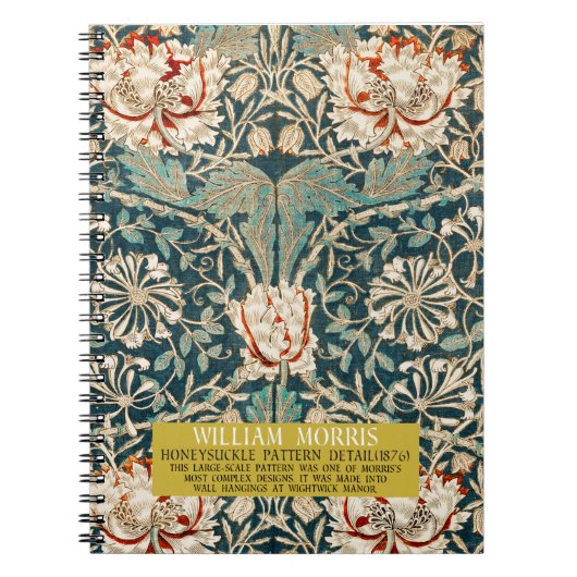 Honeysuckle Pattern - Design von William Morris Notizblock (Vorderseite)