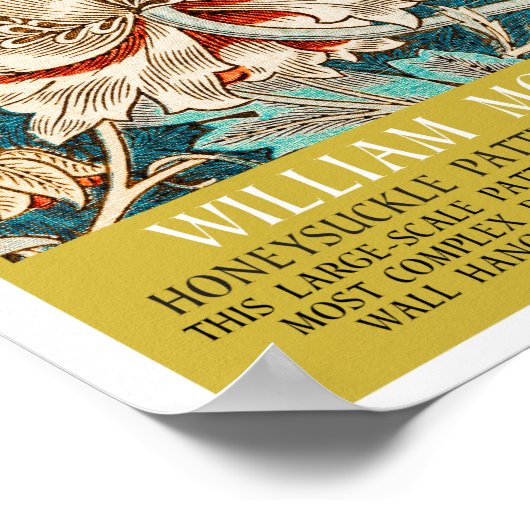 Honeysuckle Pattern - Design von William Morris Poster (Ecke)