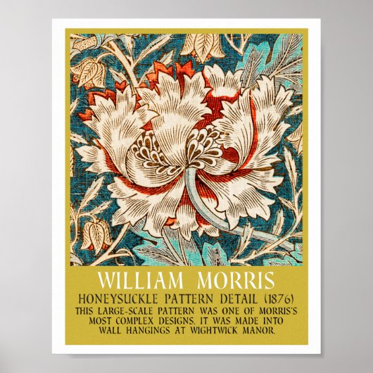 Honeysuckle Pattern - Design von William Morris Poster (Vorne)