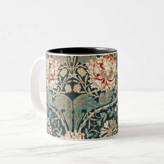 Honeysuckle Pattern - Design von William Morris Zweifarbige Tasse (Vorderseite Links)