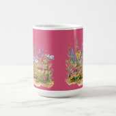 Honeysuckle Pink Floral Mutter Tag Kaffeetasse (Mittel)