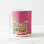 Honeysuckle Pink Floral Mutter Tag Kaffeetasse (Vorderseite Links)