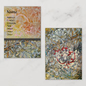 HONEYSUCKLE Pink Red Yellow Brown Floral Kraft Visitenkarte (Vorne/Hinten)