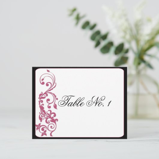 Honeysuckle Pink Rounded Corner Tischnummer (Stehend Vorderseite)