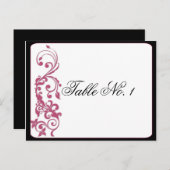 Honeysuckle Pink Rounded Corner Tischnummer (Vorne/Hinten)