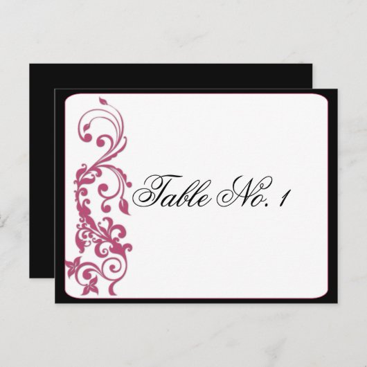 Honeysuckle Pink Rounded Corner Tischnummer (Vorne/Hinten)