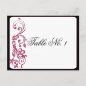 Honeysuckle Pink Rounded Corner Tischnummer (Vorderseite)