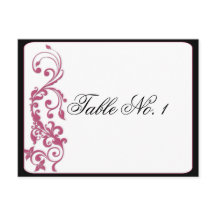 Honeysuckle Pink Rounded Corner Tischnummer