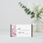 Honeysuckle Pink Rounded Corner Wedding Platzkarte (Stehend Vorderseite)