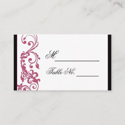 Honeysuckle Pink Rounded Corner Wedding Platzkarte (Vorderseite)