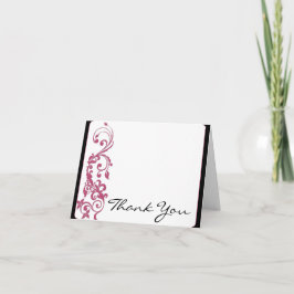 Honeysuckle Pink Rounded Corner Wedding Vielen Dan Dankeskarte