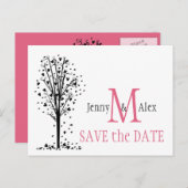 Honeysuckle Pink Speichern Sie die Datumskarten. Ankündigungspostkarte (Vorne/Hinten)