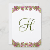 Honeysuckle Pink und Apple Green Paisley Wedding Einladung (Vorderseite)