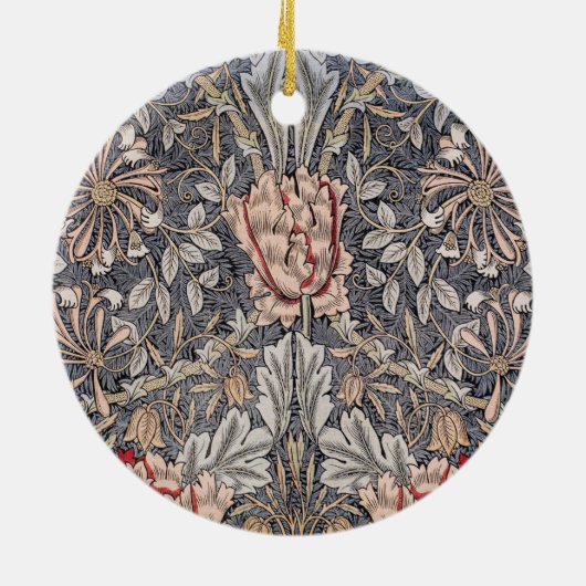 Honeysuckle Print (von William Morris) Keramik Ornament (Hinten)