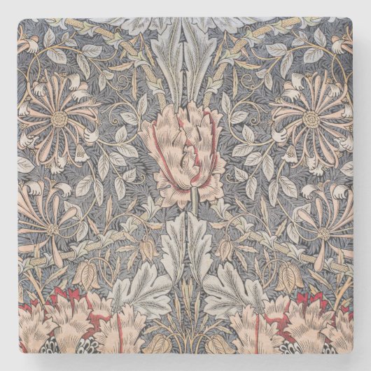 Honeysuckle Print (von William Morris) Steinuntersetzer (Vorderseite)