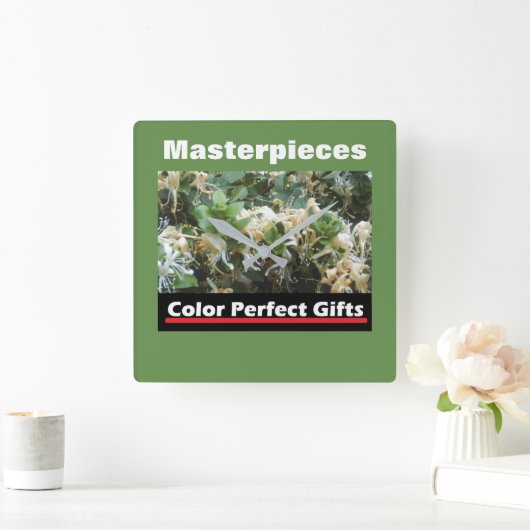 Honeysuckle Quadratische Wanduhr (Zuhause)