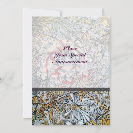 HONEYSUCKLE Red Ruby Monogram Champagne Metallic Einladung (Rückseite)