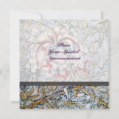 HONEYSUCKLE Red Ruby Monogram Gold Metallic Einladung (Rückseite)