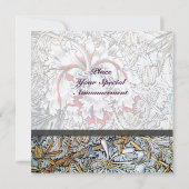 HONEYSUCKLE Red Ruby Monogram Gold Metallic Einladung (Rückseite)